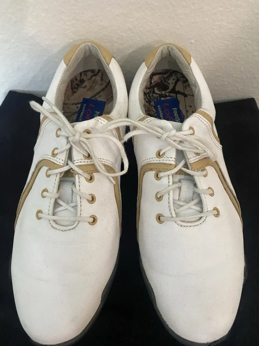CLOSET CLEAN OUT Footjoy LoPro Collection Womens Golf Shoes Cleats White/Tan 6M